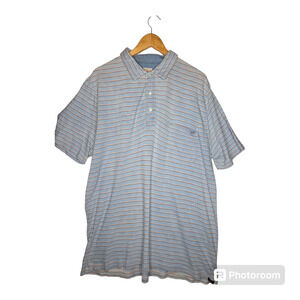 Faherty Brand Shirt Mens 2XL Polo Blue Coastal California preppy